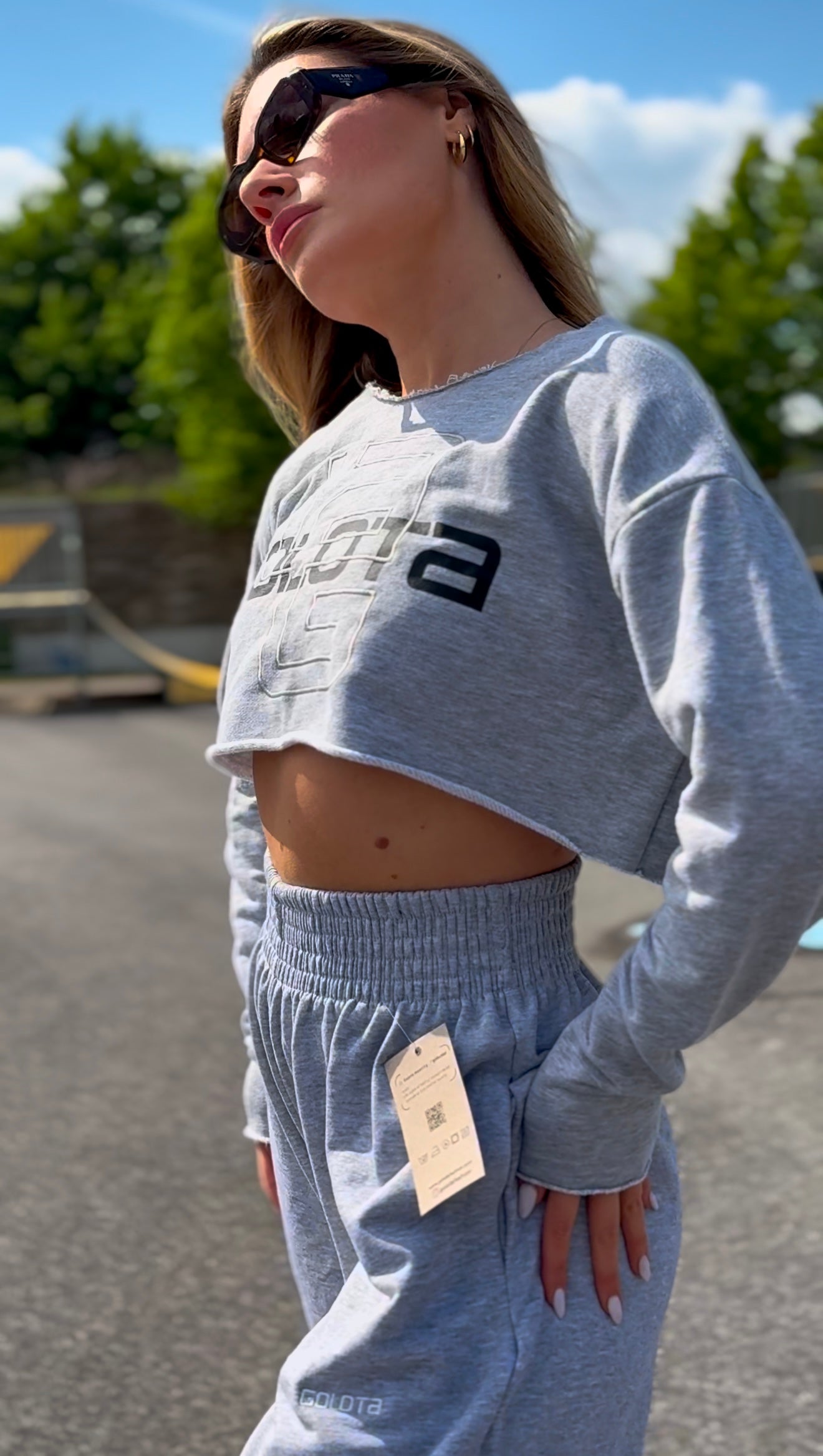 Woman Crop-Top - Light Grey