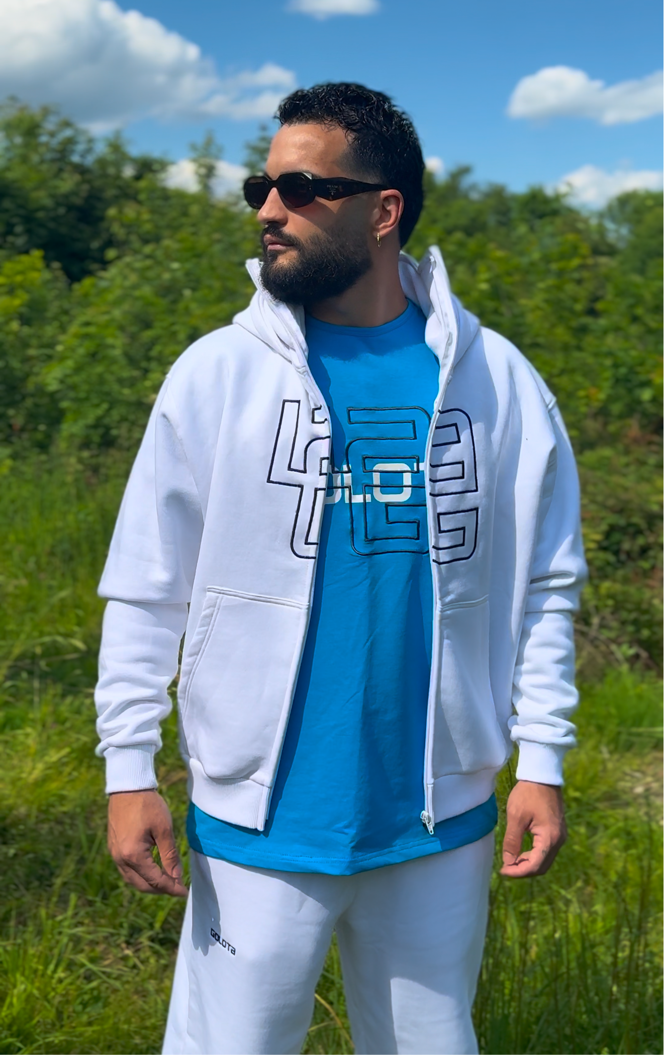 Унисекс Oversize Тениска - Baby Blue, Logo