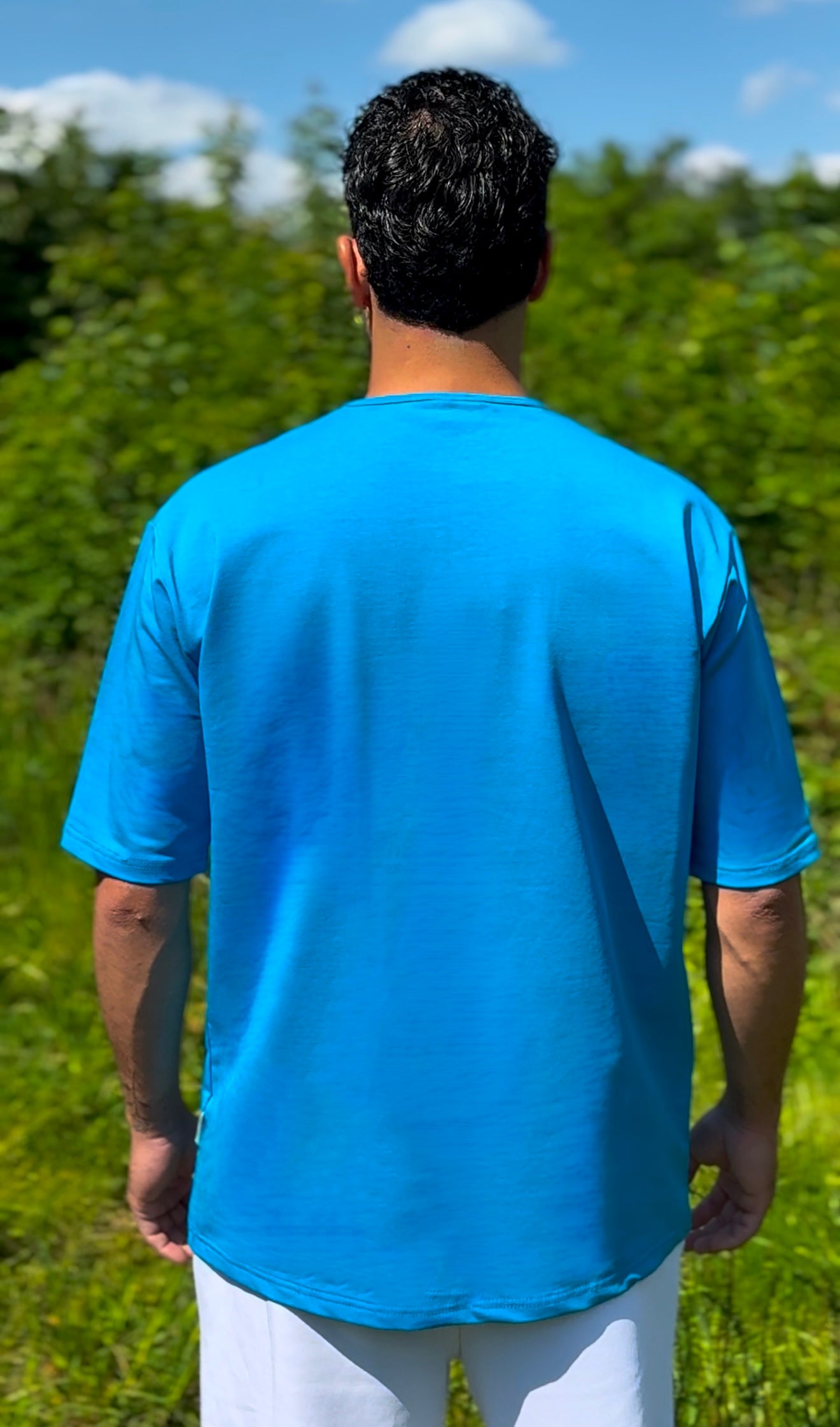 Унисекс Oversize Тениска - Baby Blue, Logo