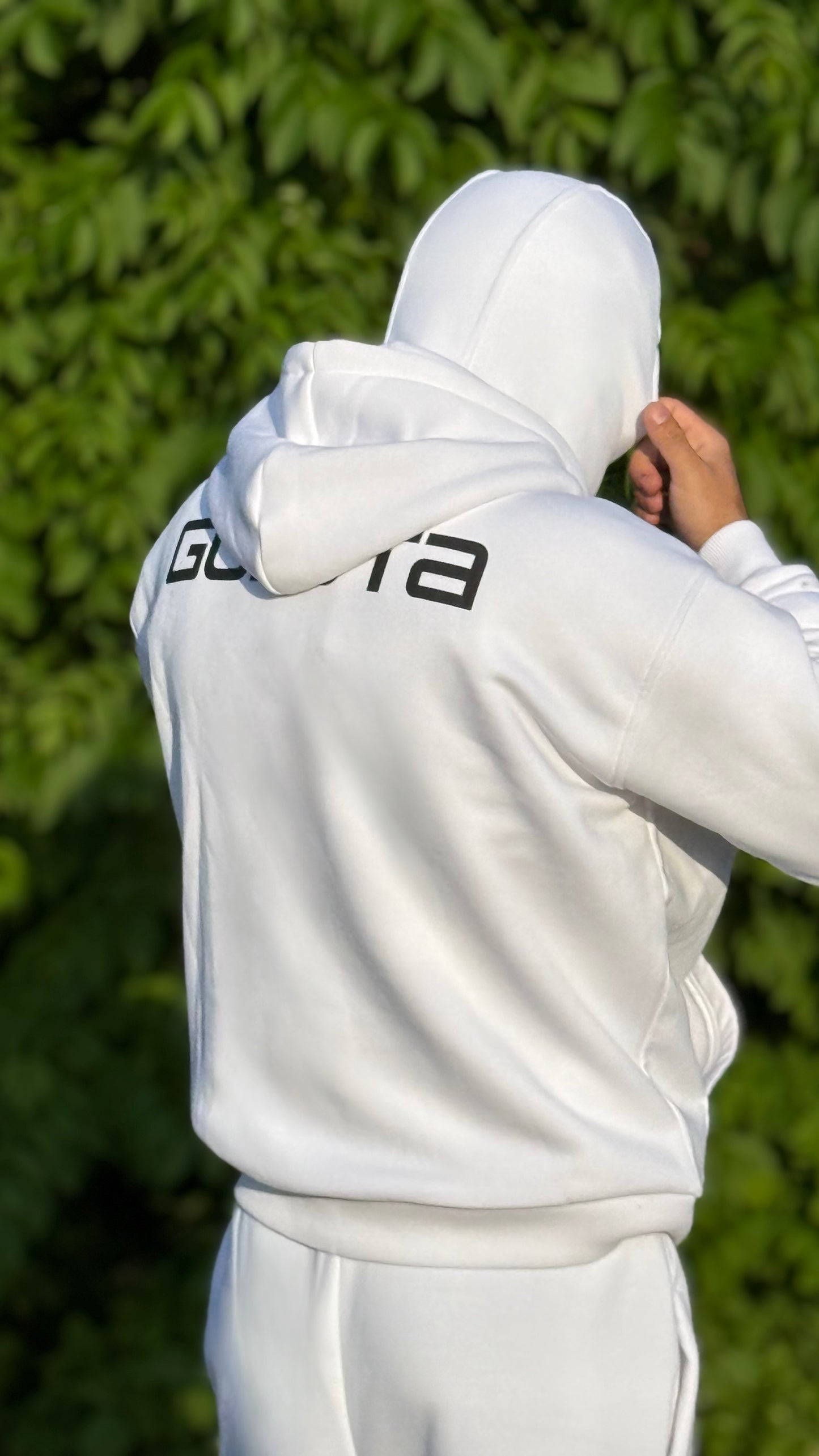 Unisex Oversize Mask Hoodie - Off-White, Logo
