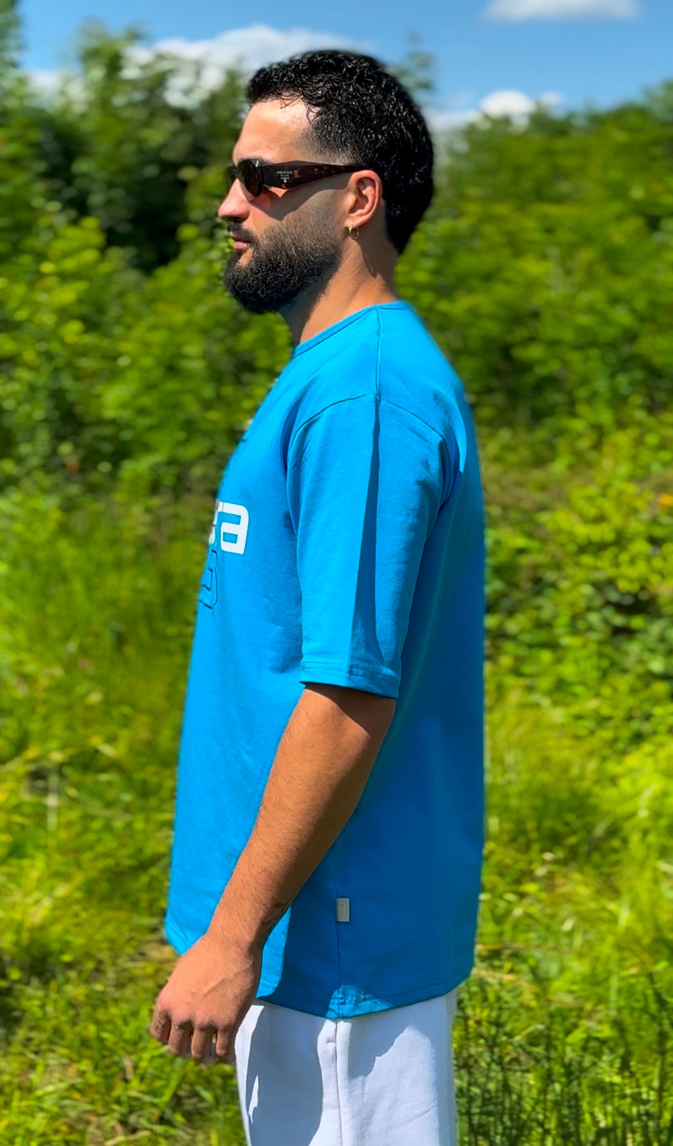 Унисекс Oversize Тениска - Baby Blue, Logo