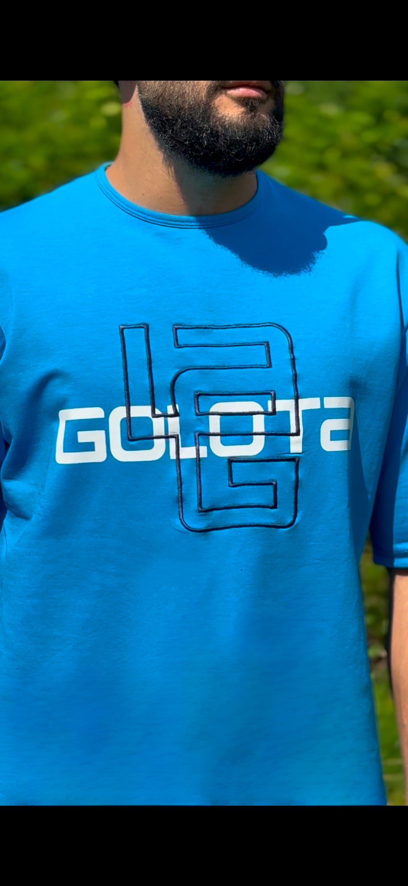 Унисекс Oversize Тениска - Baby Blue, Logo