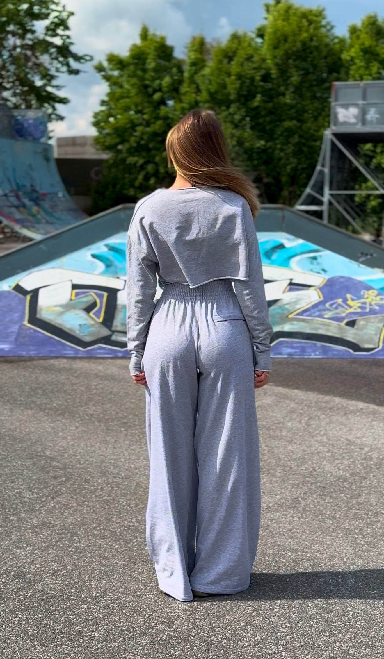 Woman Wide Pants - Light Grey