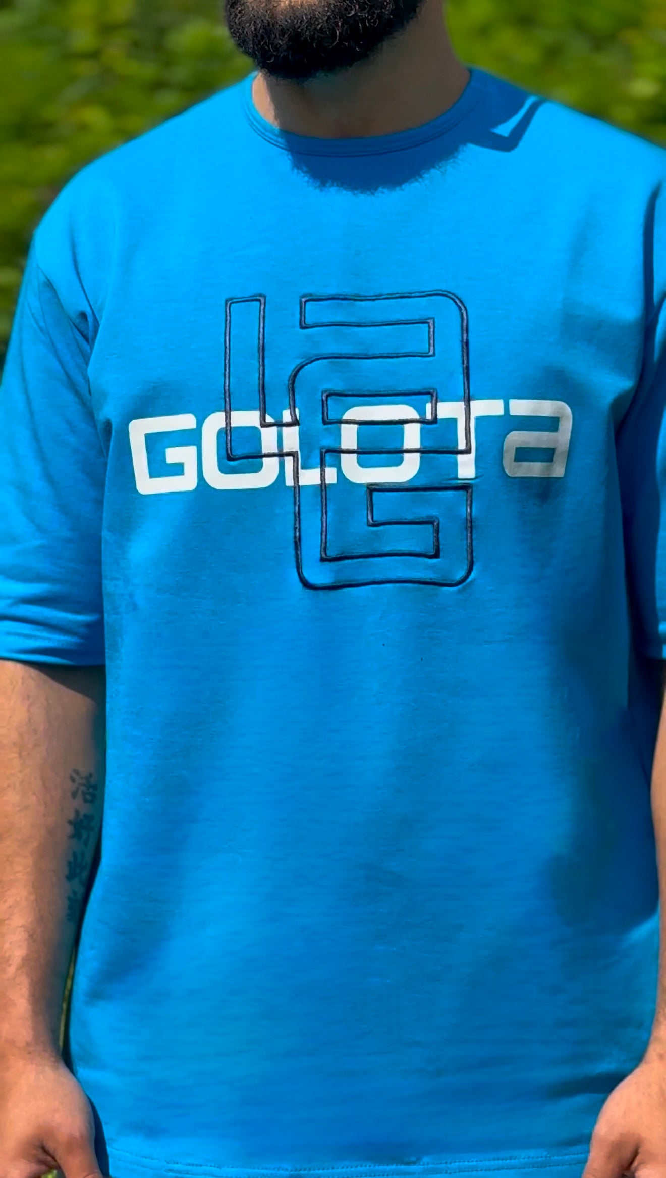 Унисекс Oversize Тениска - Baby Blue, Logo